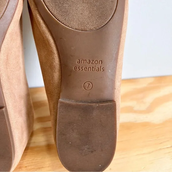 Amazon Essentials Tan Beige Suede Leather Women’s Flats‎ 7 - Picture 8 of 9